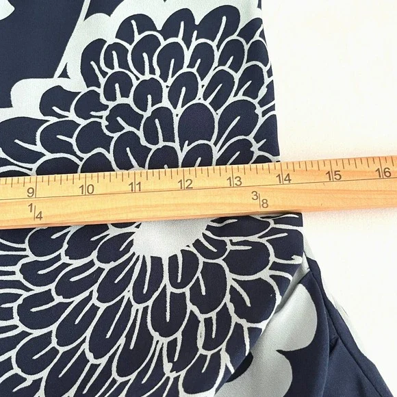 Vtg. Randolph Duke Dress Silk Strapless Maxi Faux Wrap Navy Floral XS Asymmetric